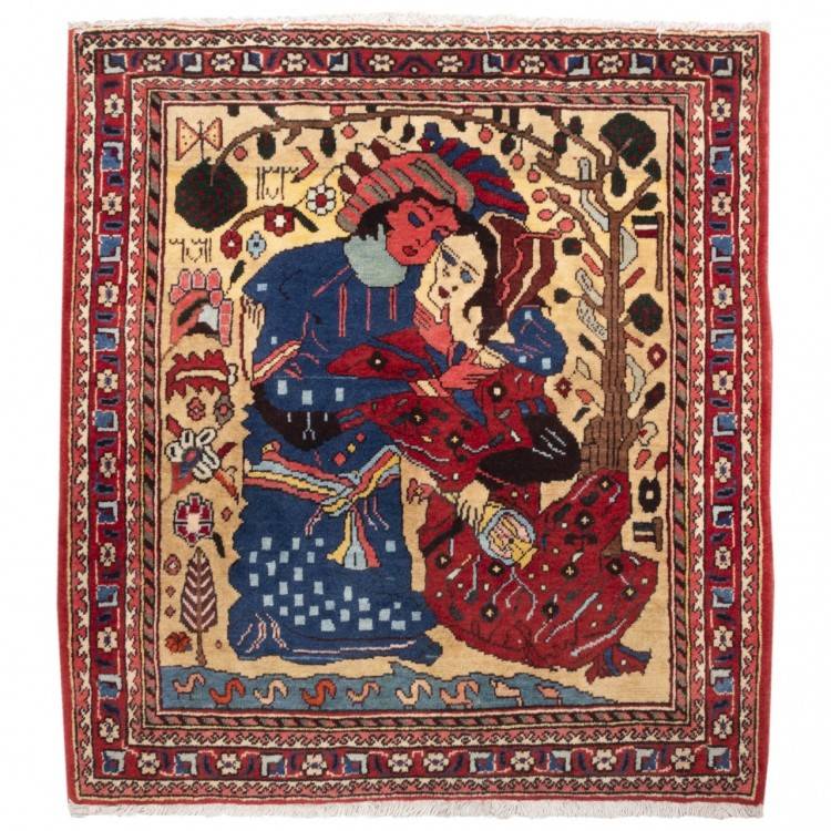 Tapis persan Bakhtiari fait main Réf ID 130354 - 60 × 80