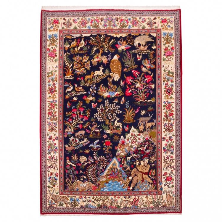 Tapis persan Qom fait main Réf ID 174763 - 139 × 197