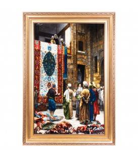 Tableau tapis persan Tabriz fait main Réf ID 903734