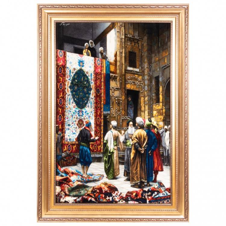 Tableau tapis persan Tabriz fait main Réf ID 903734