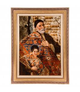 Tableau tapis persan Tabriz fait main Réf ID 903839