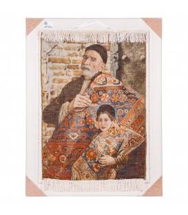 Tableau tapis persan Tabriz fait main Réf ID 903839