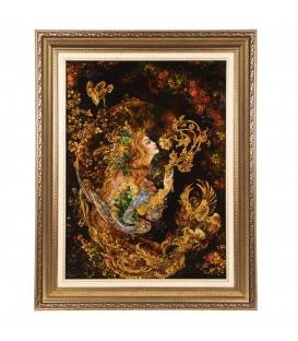 Tableau tapis persan Tabriz fait main Réf ID 903851