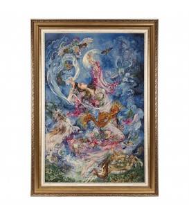 Tableau tapis persan Tabriz fait main Réf ID 903855