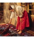 Tableau tapis persan Tabriz fait main Réf ID 903891
