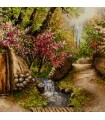 تابلو فرش دستباف منظره کوچه باغ بهاری تبریز کد 904015