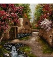 تابلو فرش دستباف منظره کوچه باغ بهاری تبریز کد 904017