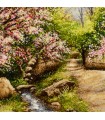 تابلو فرش دستباف کوچه باغ بهاری تبریز کد 904020