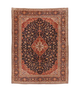 فرش دستباف قدیمی نه متری کاشان کد 179648