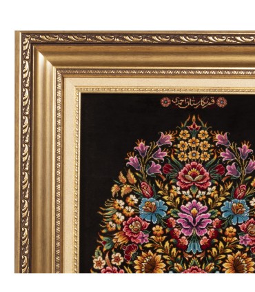 تابلو فرش دستباف گلدانی قم کد 904074