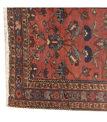فرش دستباف قدیمی کناره طول شش متر ملایر کد 102528
