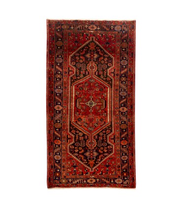 فرش دستباف قدیمی کناره طول دو و نیم متر هوپا کد 708008
