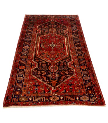 فرش دستباف قدیمی کناره طول دو و نیم متر هوپا کد 708008