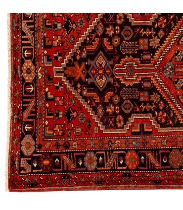 فرش دستباف قدیمی کناره طول دو و نیم متر هوپا کد 708008