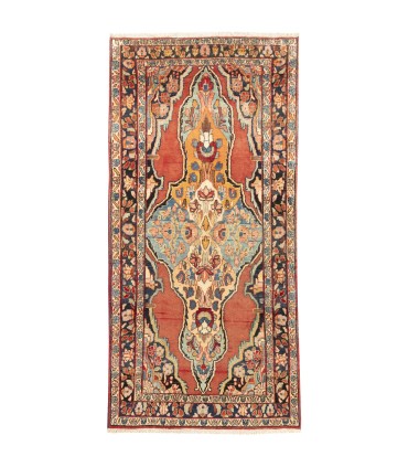 فرش دستباف قدیمی کناره طول دو و نیم متر ساروق کد 708091