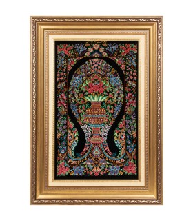 تابلو فرش دستباف گلدانی قم کد 904159