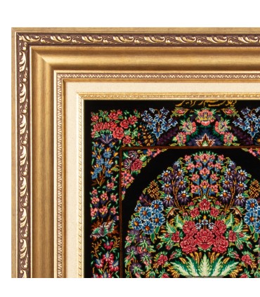 تابلو فرش دستباف گلدانی قم کد 904159
