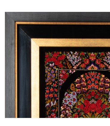 تابلو فرش دستباف گلدانی قم کد 904160