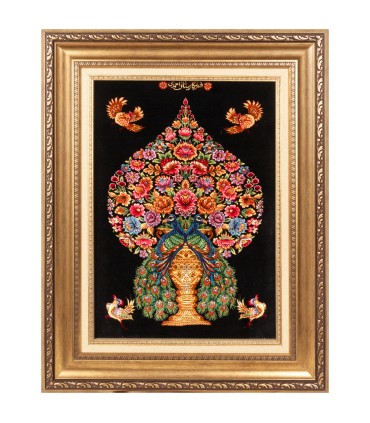 تابلو فرش دستباف گلدانی قم کد 904175