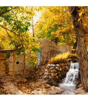 تابلو فرش دستباف کوچه باغ پاییزی تبریز کد 904179