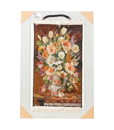 تابلو فرش دستباف گل در گلدان تبریز کد 904219