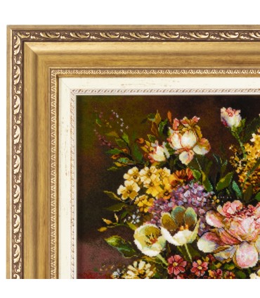 تابلو فرش دستباف گل در گلدان تبریز کد 904234