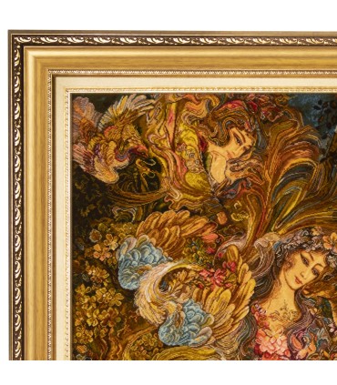 تابلو فرش دستباف مینیاتور دایره هستی تبریز کد 904296