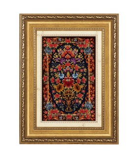 تابلو فرش دستباف گل در گلدان قم کد 904300