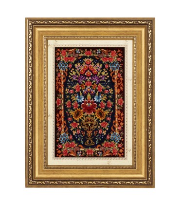 تابلو فرش دستباف گل در گلدان قم کد 904300