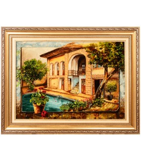 تابلو فرش دستباف خانه مادربزرگ تبریز کد 904306