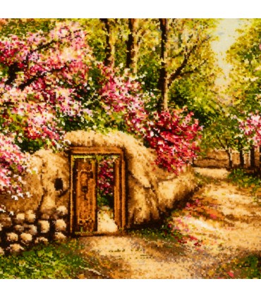 تابلو فرش دستباف منظره کوچه باغ بهاری تبریز کد 904322
