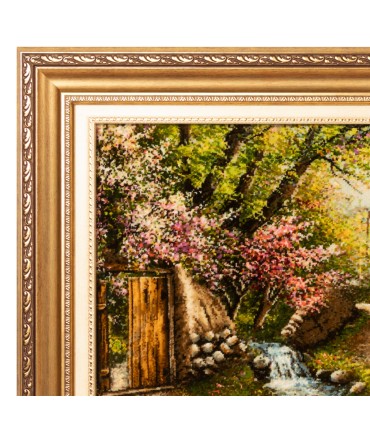 تابلو فرش دستباف منظره کوچه باغ بهاری تبریز کد 904325