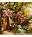 تابلو فرش دستباف منظره کوچه باغ بهاری تبریز کد 904325