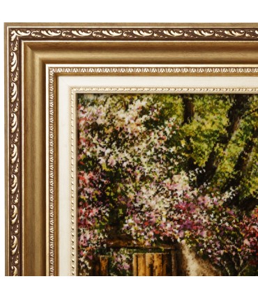 تابلو فرش دستباف منظره کوچه باغ بهاری تبریز کد 904336