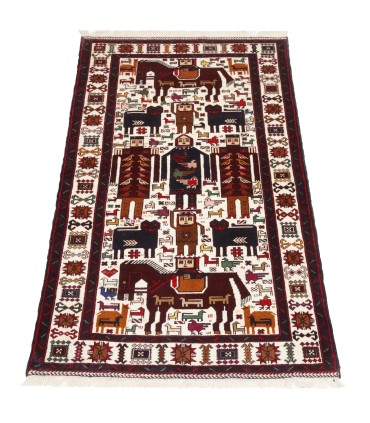 فرش دستباف قدیمی دو و نیم متری بلوچ کد 179835