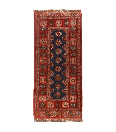 فرش دستباف قدیمی کناره طول یک متر ترکمن کد 709038