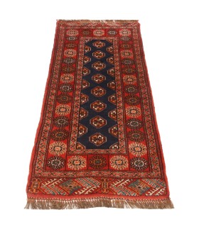 فرش دستباف قدیمی کناره طول یک متر ترکمن کد 709038