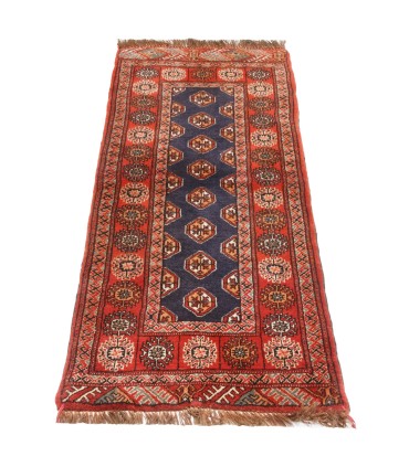 فرش دستباف قدیمی کناره طول یک متر ترکمن کد 709038
