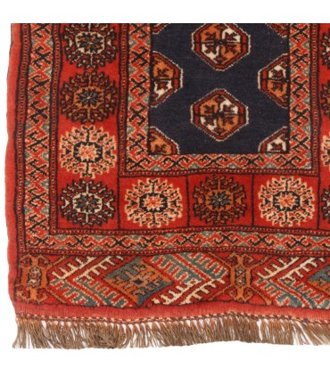 فرش دستباف قدیمی کناره طول یک متر ترکمن کد 709038