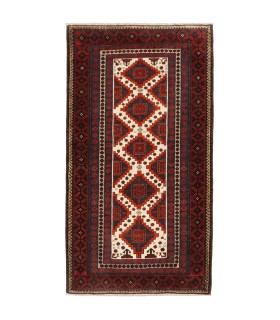 فرش دستباف قدیمی کناره طول دو متر بلوچ کد 705492