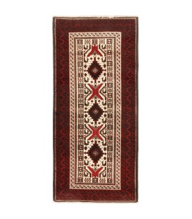 فرش دستباف قدیمی کناره طول دو متر بلوچ کد 705494