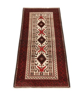 فرش دستباف قدیمی کناره طول دو متر بلوچ کد 705494