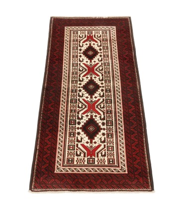 فرش دستباف قدیمی کناره طول دو متر بلوچ کد 705494
