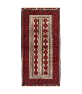 فرش دستباف قدیمی کناره طول دو متر بلوچ کد 705495
