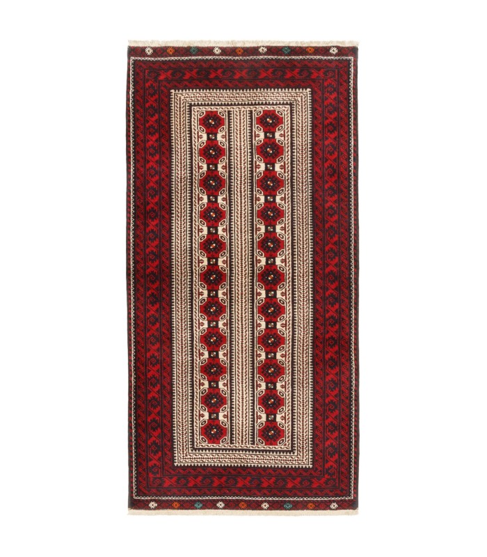 فرش دستباف قدیمی کناره طول دو متر بلوچ کد 705495