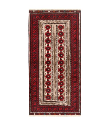 فرش دستباف قدیمی کناره طول دو متر بلوچ کد 705495
