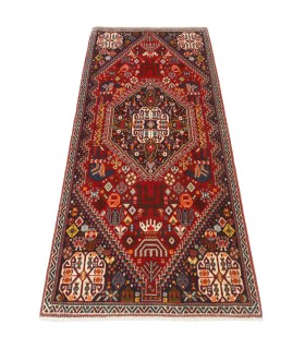 فرش دستباف قدیمی کناره طول یک و نیم متر قشقایی کد 705507