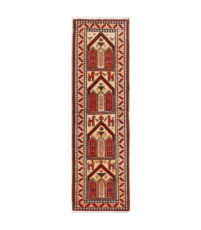 فرش دستباف قدیمی کناره طول دو متر بلوچ کد 705513