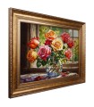 تابلو فرش دستباف گل رز در تنگ بلوری تبریز کد 910083
