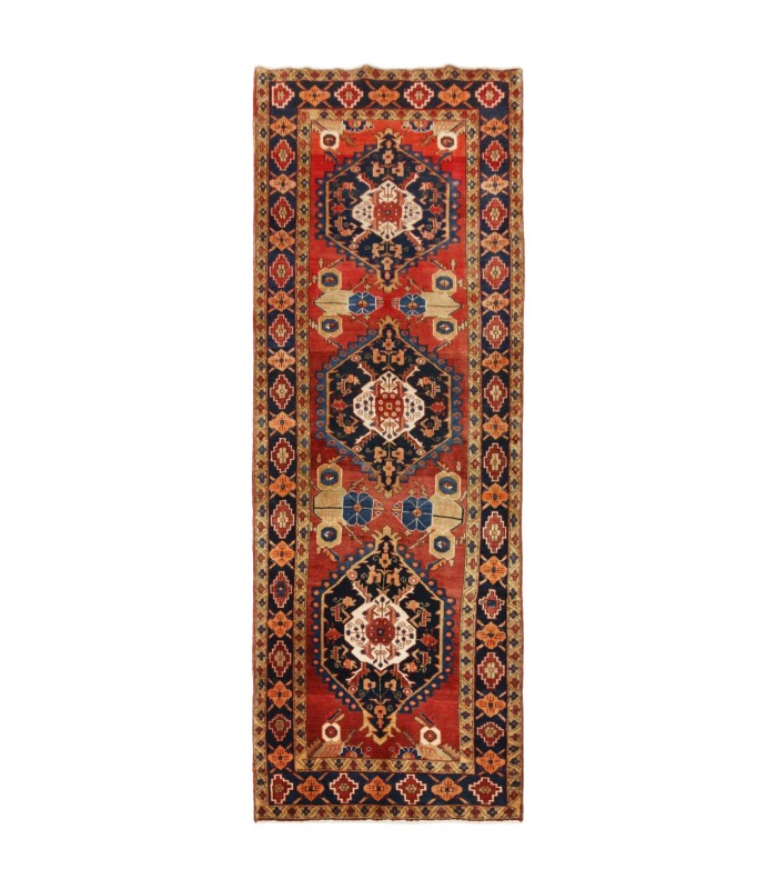 فرش دستباف قدیمی کناره طول سه متر هریس کد 705630